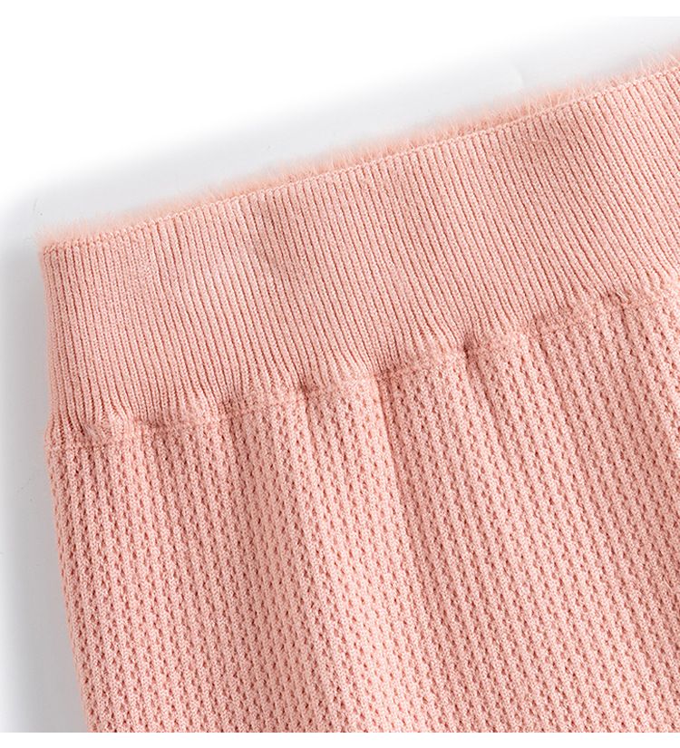 タイトスカート リブ編みニットタイトスカートロング丈