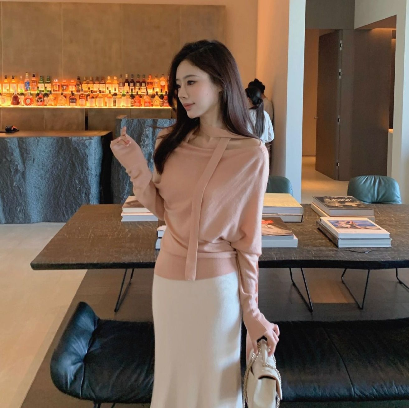 タイトスカート リブニットタイトマキシスカート