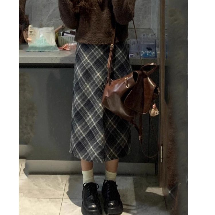 タイトスカート クラシックチェック柄タイトスカートロング丈