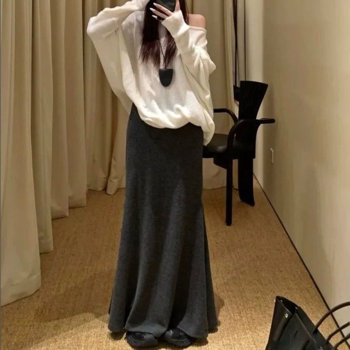 タイトスカート 体型カバーもできる美シルエットマキシ丈タイトスカート