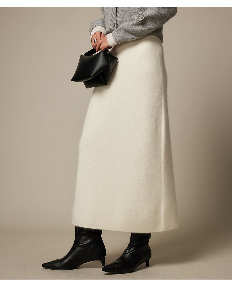 タイトスカート 起毛素材のすっきりシルエットロングタイトスカート