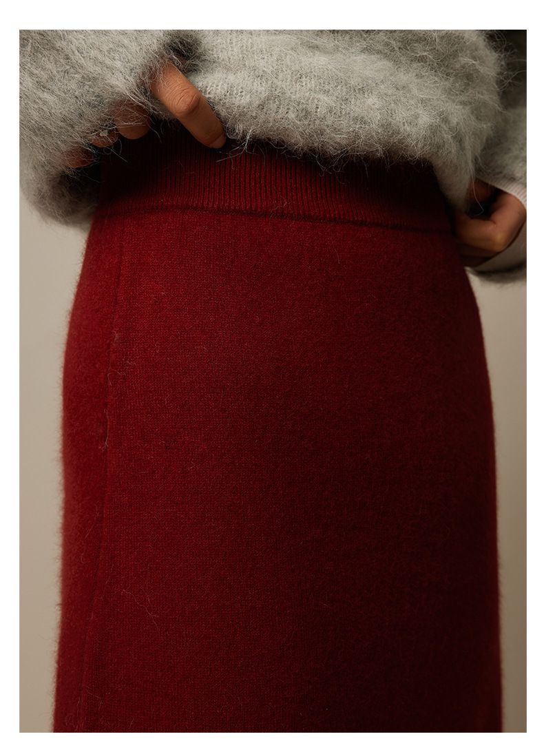 タイトスカート 起毛素材のすっきりシルエットロングタイトスカート