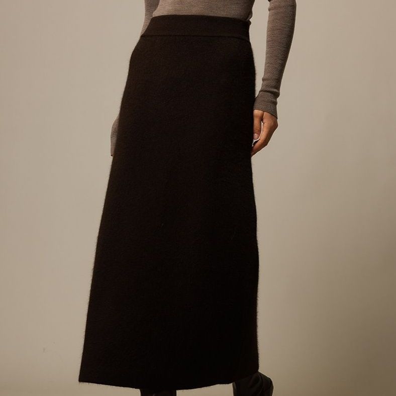 タイトスカート 起毛素材のすっきりシルエットロングタイトスカート