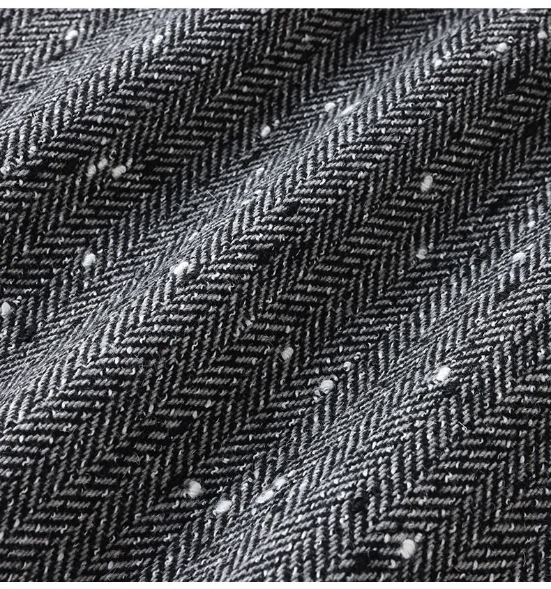 タイトスカート ヘリンボーン柄ツイード台形ミニスカート