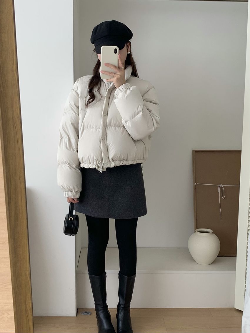 タイトスカート 上品ウール混台形シルエットミニタイトスカート