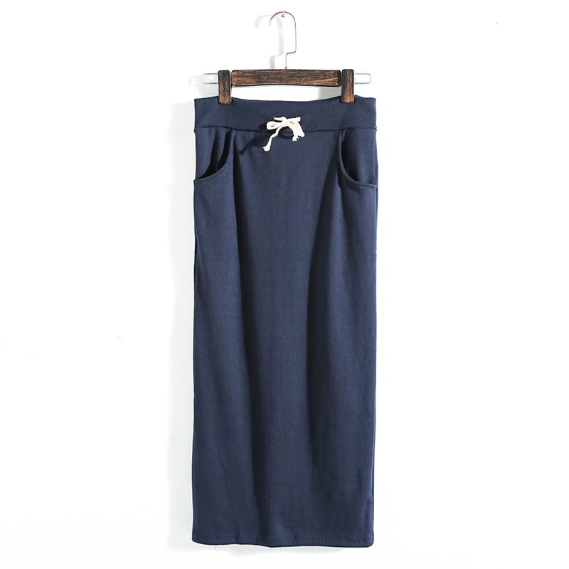 ロング丈リブニットタイトスカート