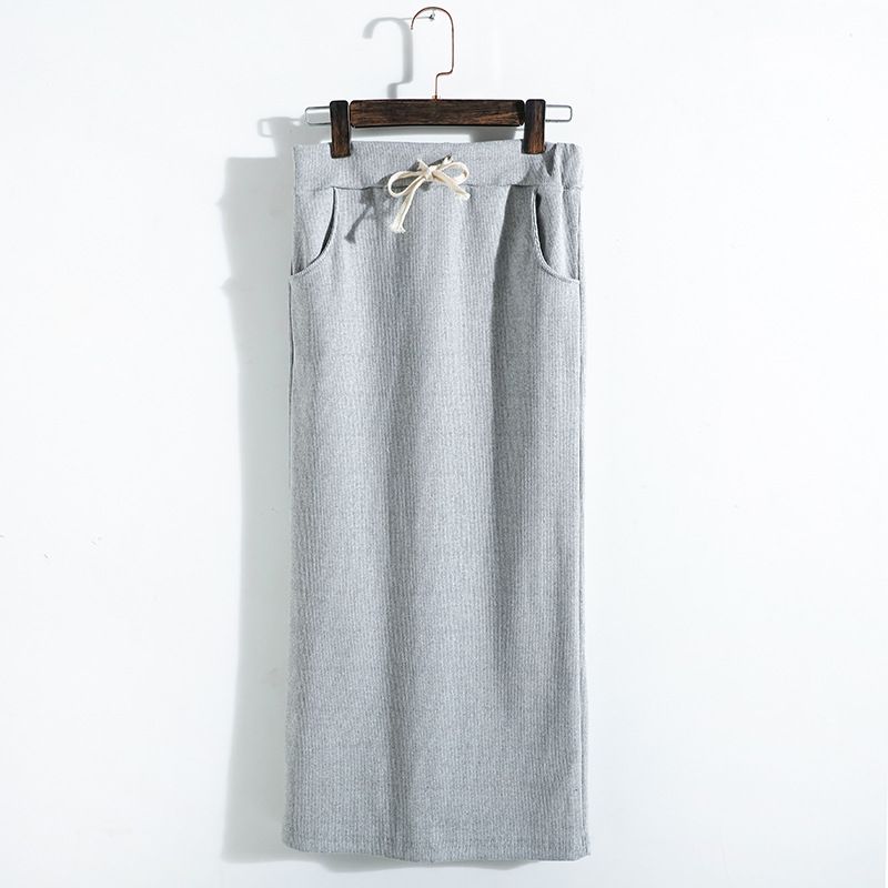 ロング丈リブニットタイトスカート