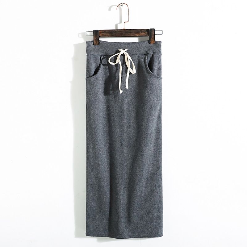 ロング丈リブニットタイトスカート