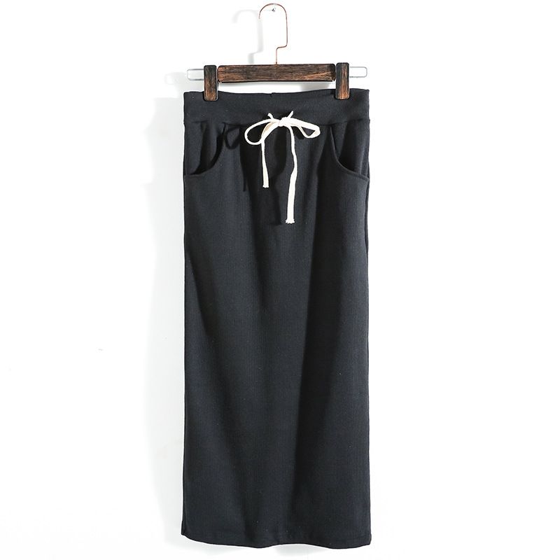 ロング丈リブニットタイトスカート