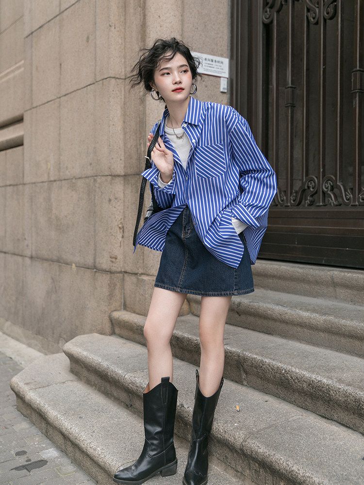 タイトスカート デニム素材ハイウエストタイトミニスカート