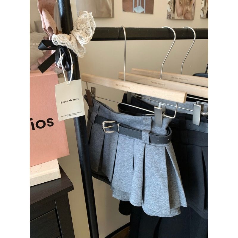 タイトスカート プリーツ仕様ベルト付きタイトスカート