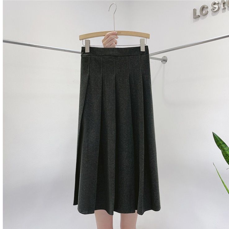 タイトスカート 上品プリーツタイトスカート秋冬ロング丈