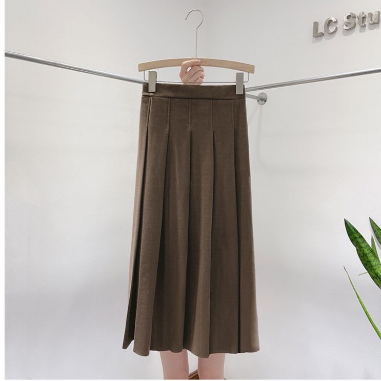 タイトスカート 上品プリーツタイトスカート秋冬ロング丈