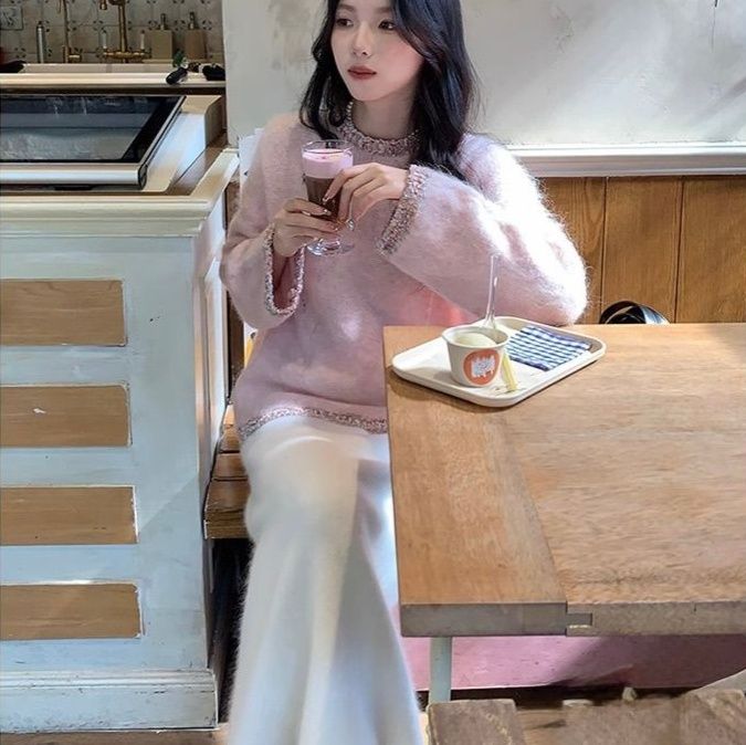 タイトスカート リブニット素材のロングタイトスカート