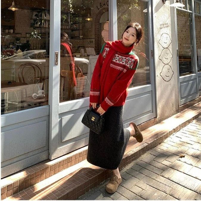 タイトスカート リブニット素材のロングタイトスカート