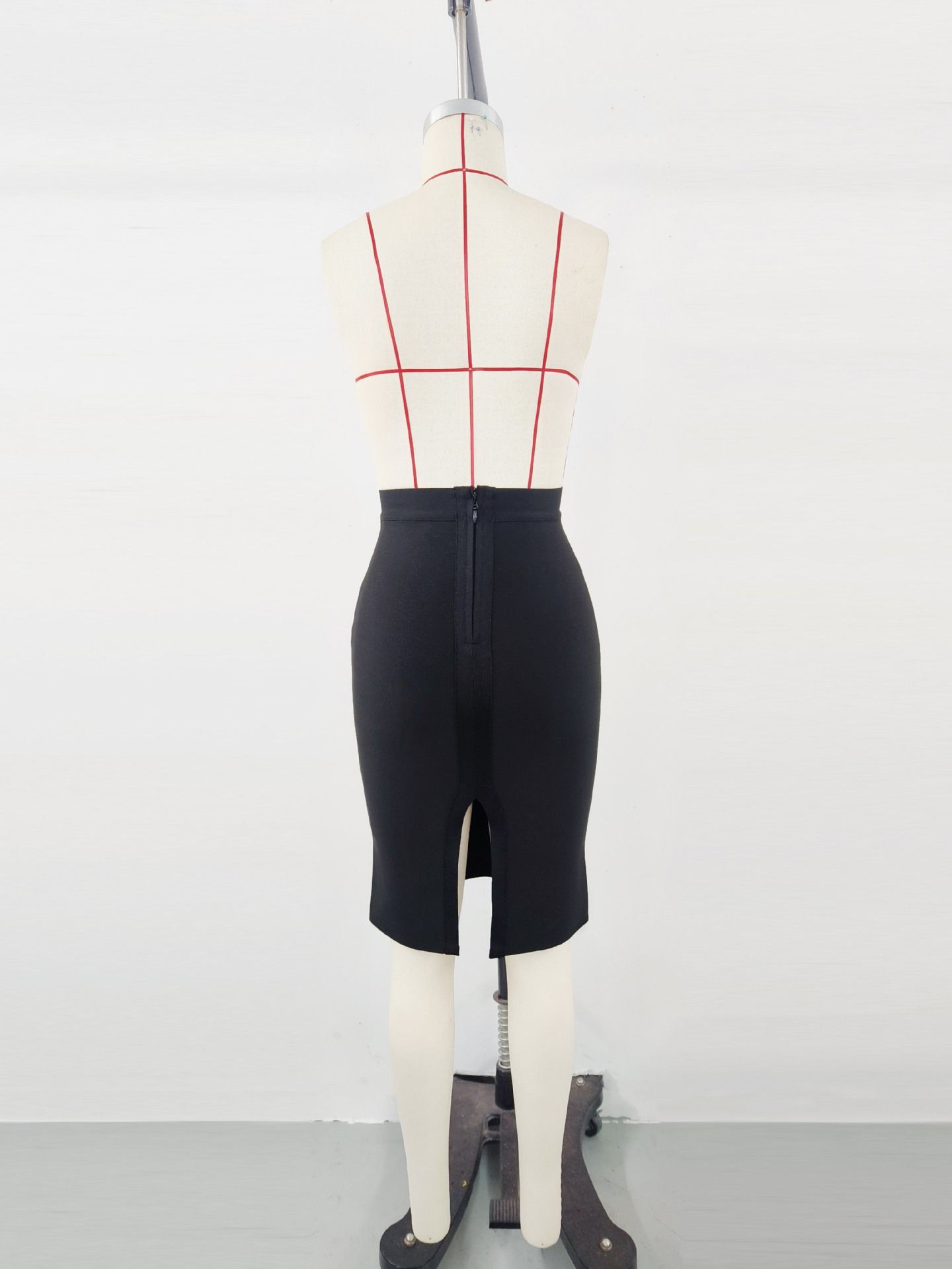 タイトスカート 美脚見せストレッチ素材のひざ下丈タイトスカート