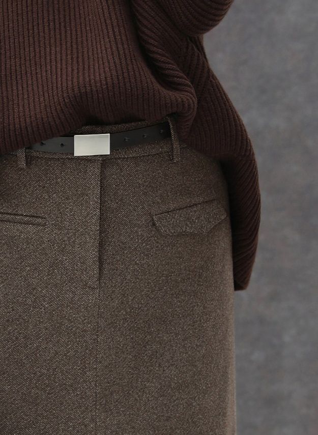 タイトスカート ウール混素材の上品ロングタイトスカート