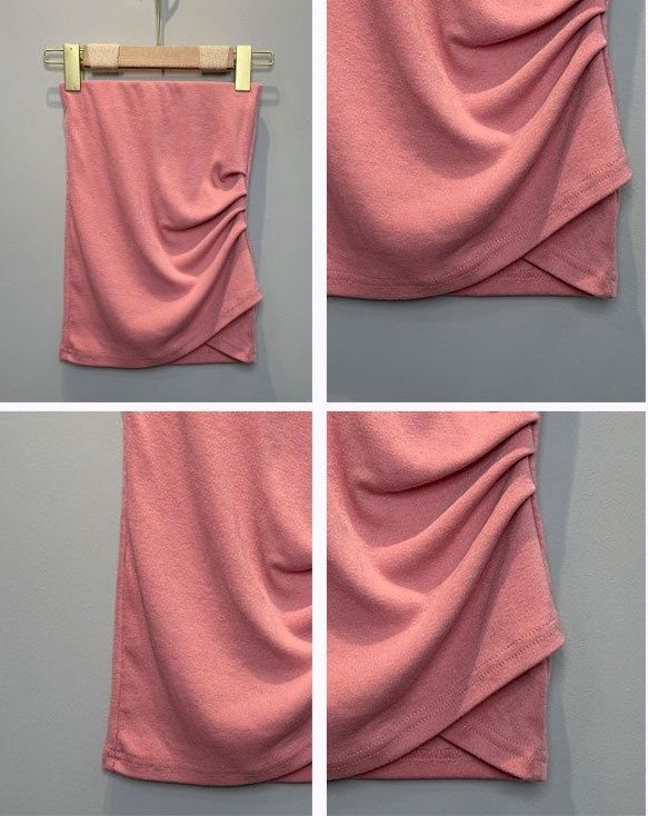 タイトスカート クロスドレープデザインタイトミニスカート