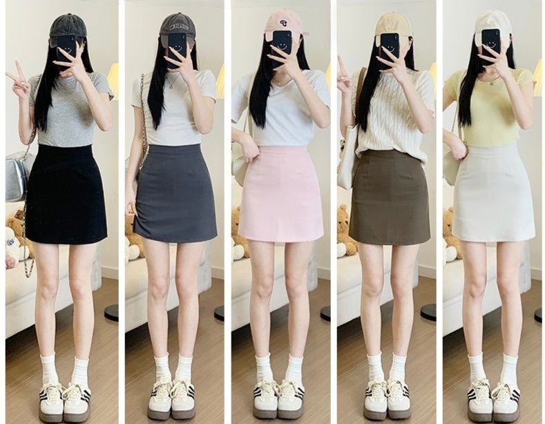 タイトスカート すっきりシルエット美脚見えタイトミニスカート