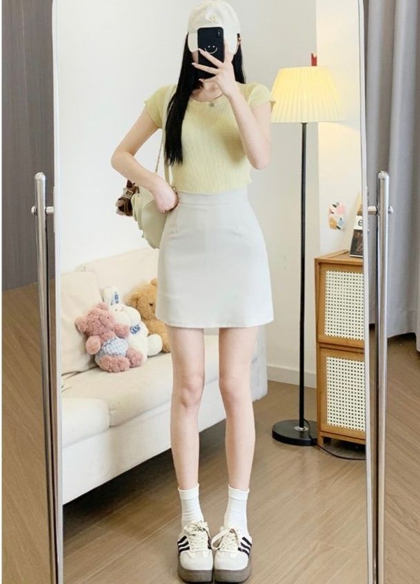 タイトスカート すっきりシルエット美脚見えタイトミニスカート