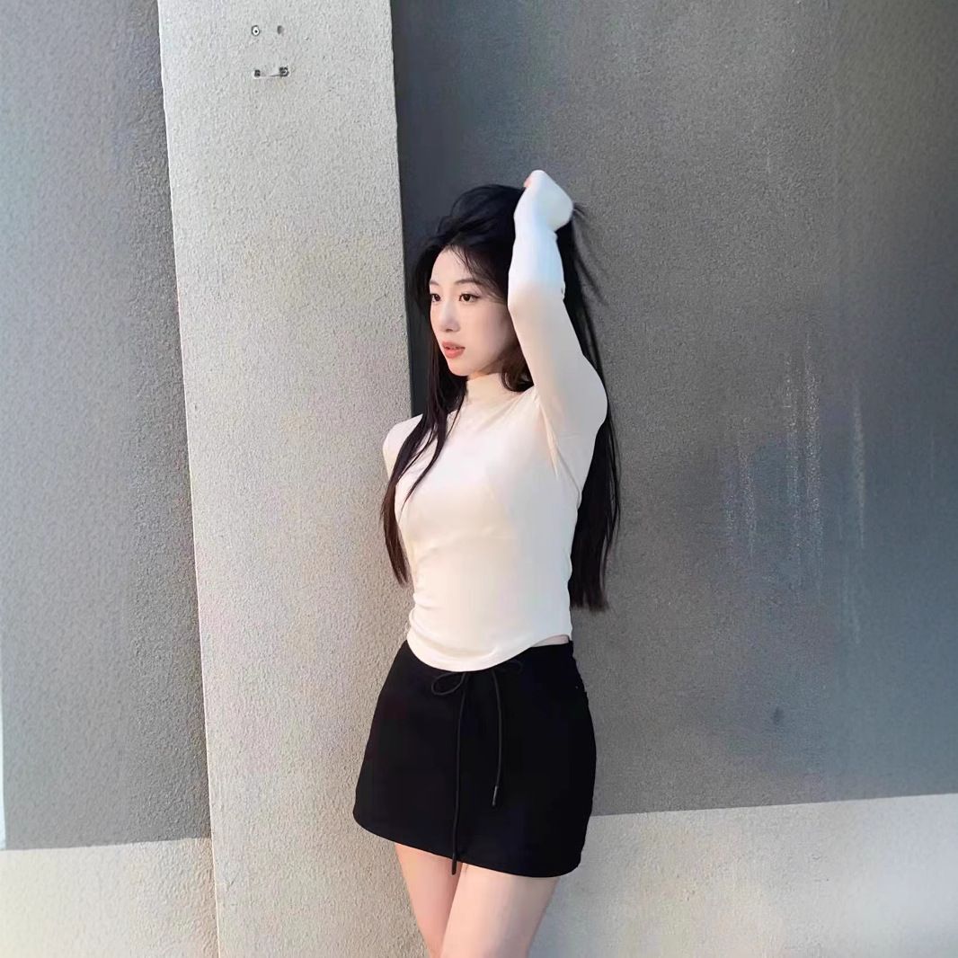 タイトスカート フロント紐デザイン スポーティタイトミニスカート