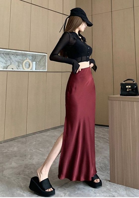 タイトスカート エレガント美脚マーメイドタイトスカート