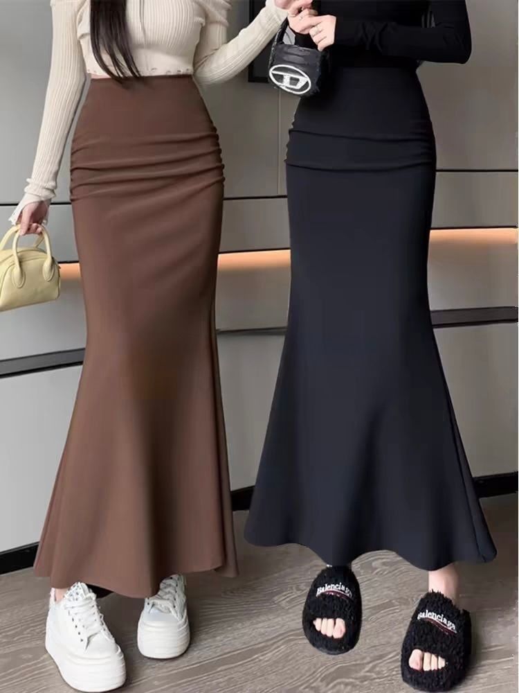 タイトスカート 裾広がりマーメイドタイトスカート