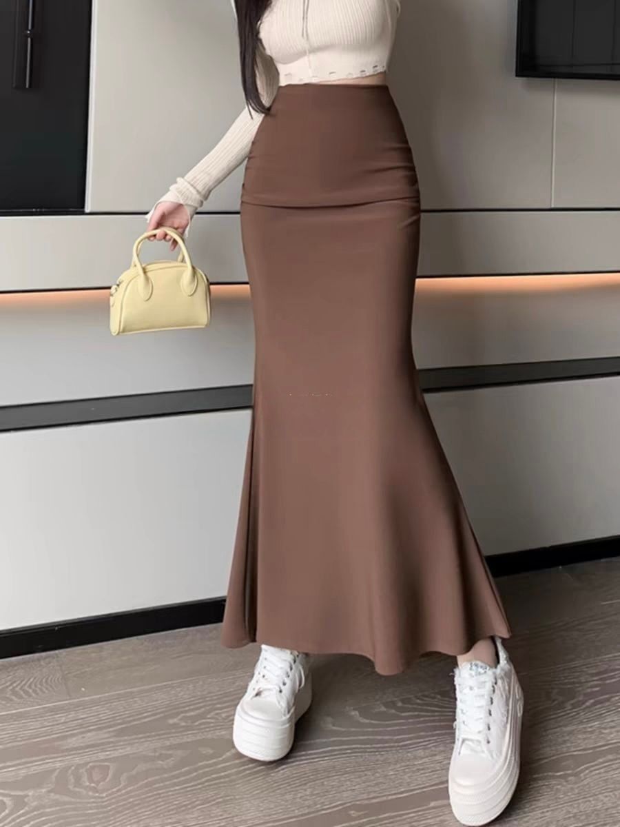 タイトスカート 裾広がりマーメイドタイトスカート