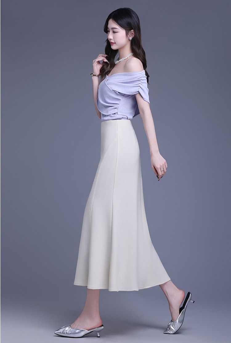 タイトスカート 上品マーメイドシルエット裾広がりタイトスカート