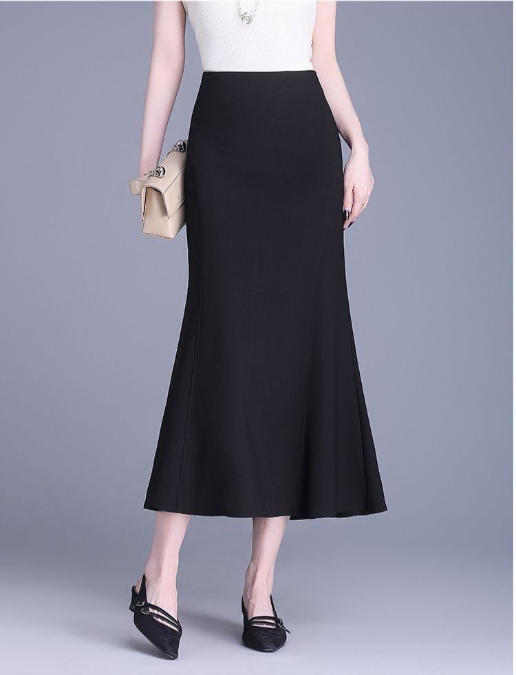 タイトスカート 上品マーメイドシルエット裾広がりタイトスカート