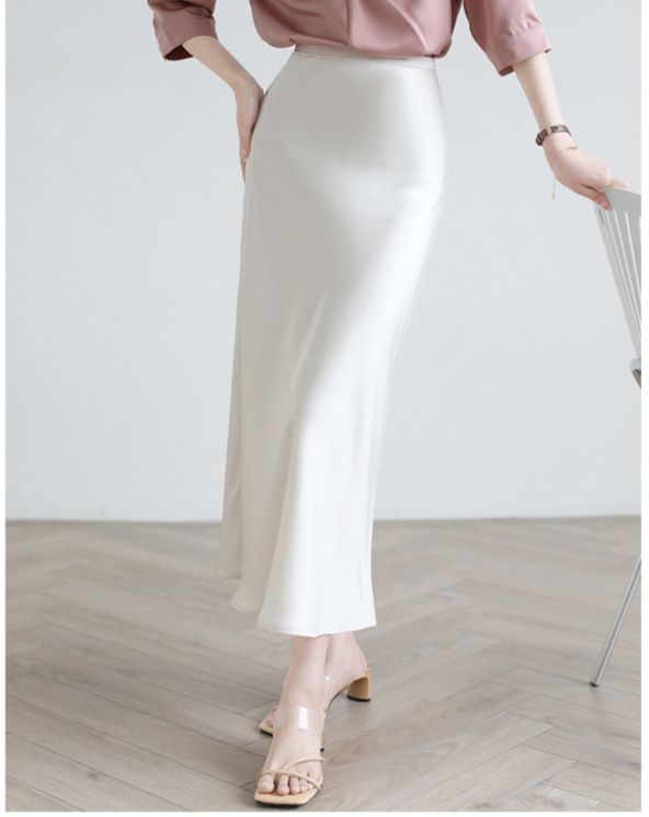 タイトスカート 上品な光沢感が美しいタイトロングスカート
