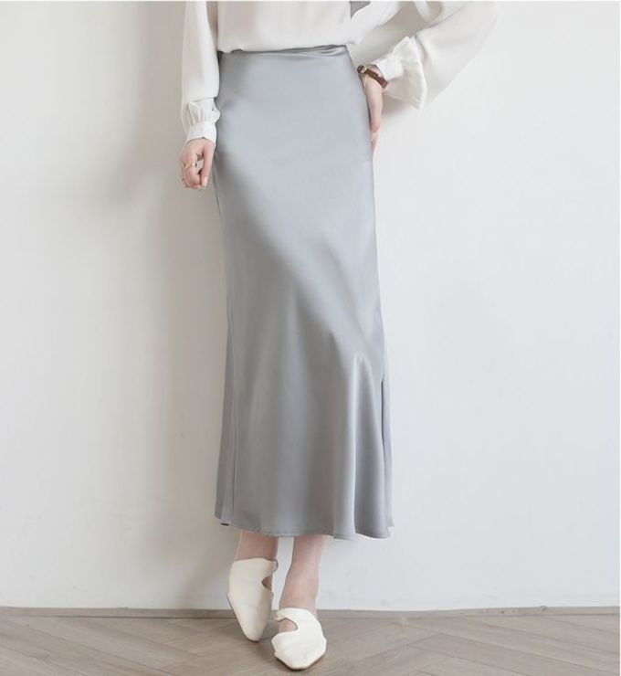 タイトスカート 上品な光沢感が美しいタイトロングスカート