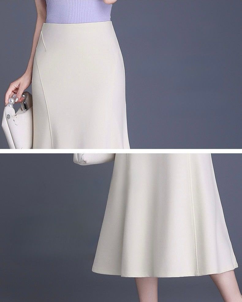 タイトスカート 上品な裾広がりマーメイドラインロングタイトスカート