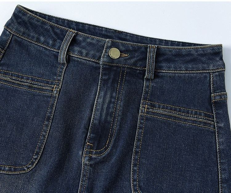 タイトスカート デニム素材サイドスリット入りタイトスカート