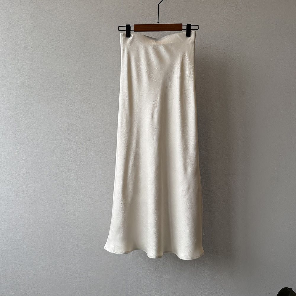 タイトスカート サイドスリット入りサテン調タイトスカートマキシ丈