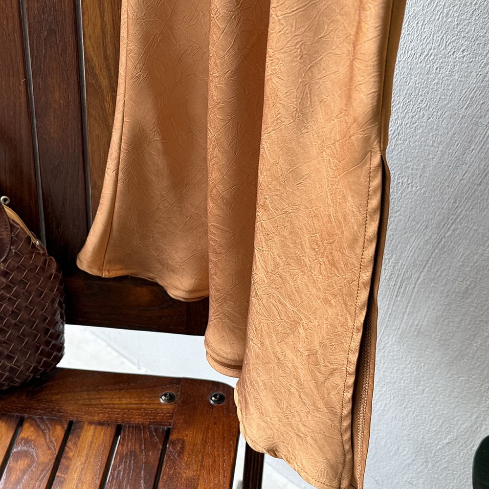 タイトスカート サイドスリット入りサテン調タイトスカートマキシ丈