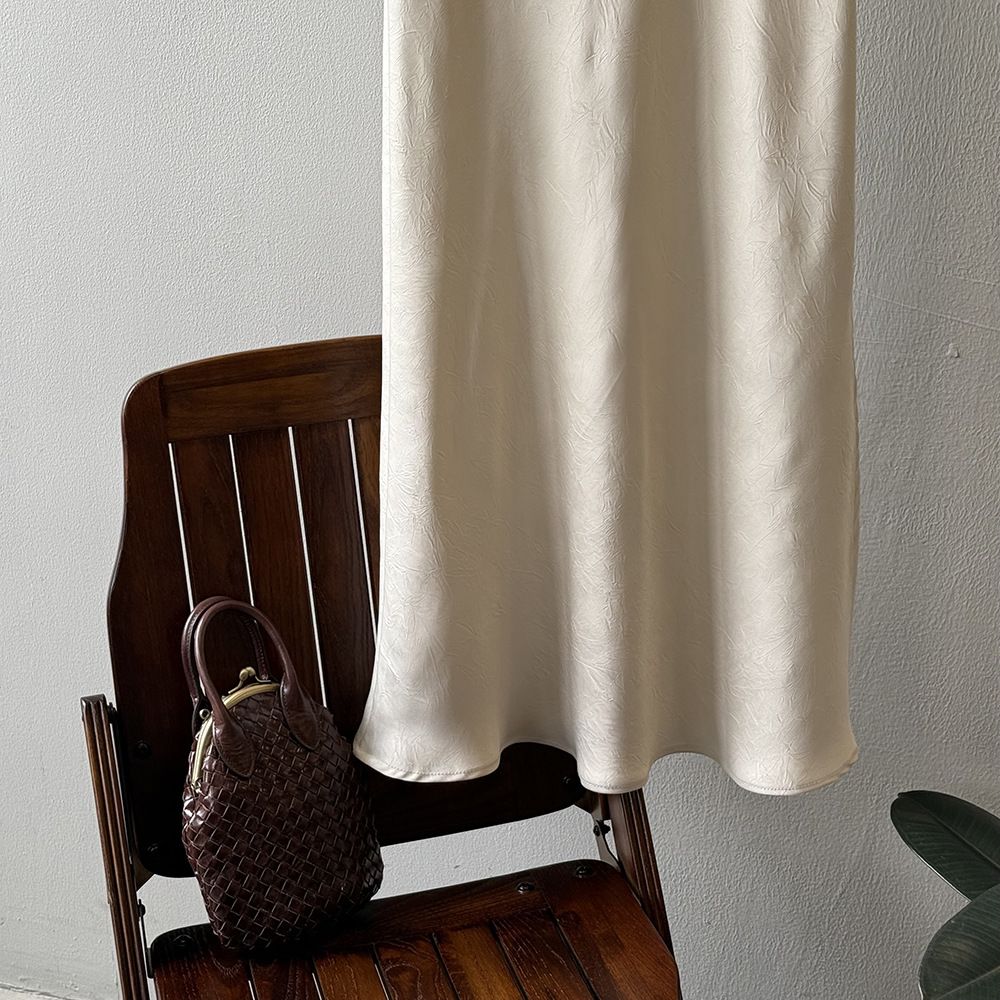 タイトスカート サイドスリット入りサテン調タイトスカートマキシ丈