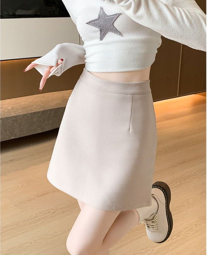 タイトスカート 大人可愛いハイウエスト台形ミニスカート