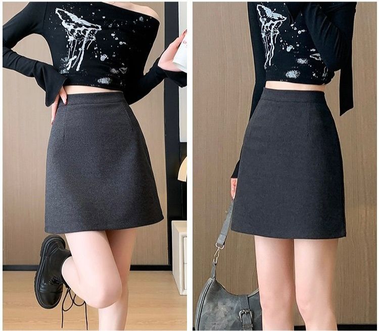 タイトスカート 大人可愛いハイウエスト台形ミニスカート