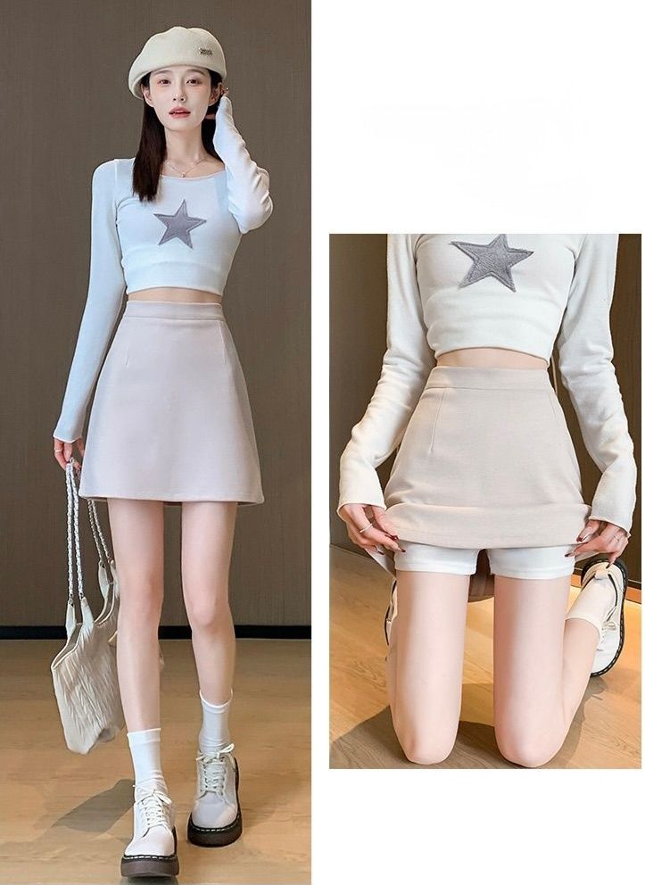 タイトスカート 大人可愛いハイウエスト台形ミニスカート