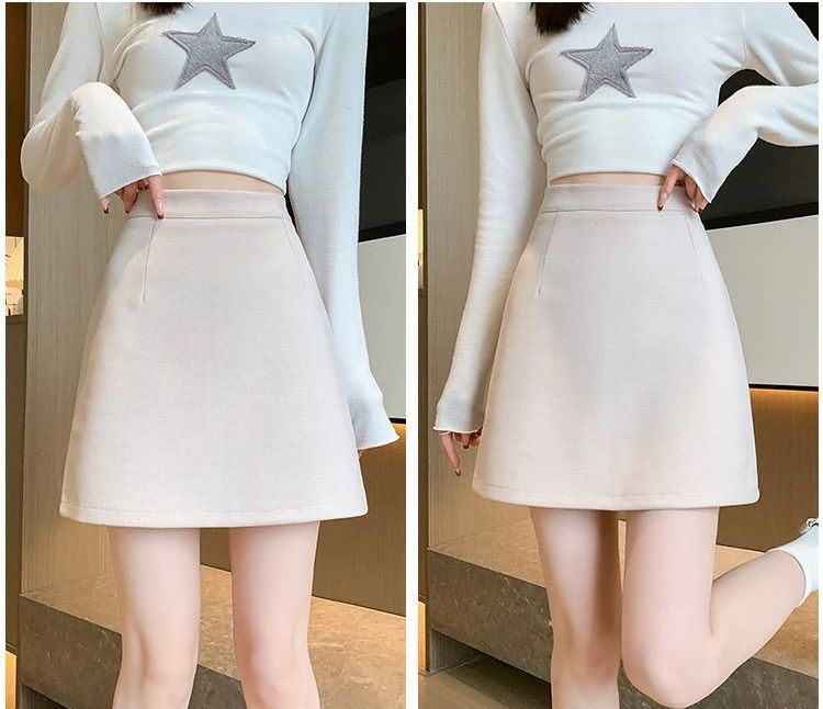 タイトスカート 大人可愛いハイウエスト台形ミニスカート