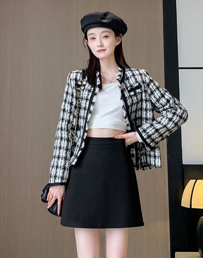 タイトスカート 大人可愛いハイウエスト台形ミニスカート