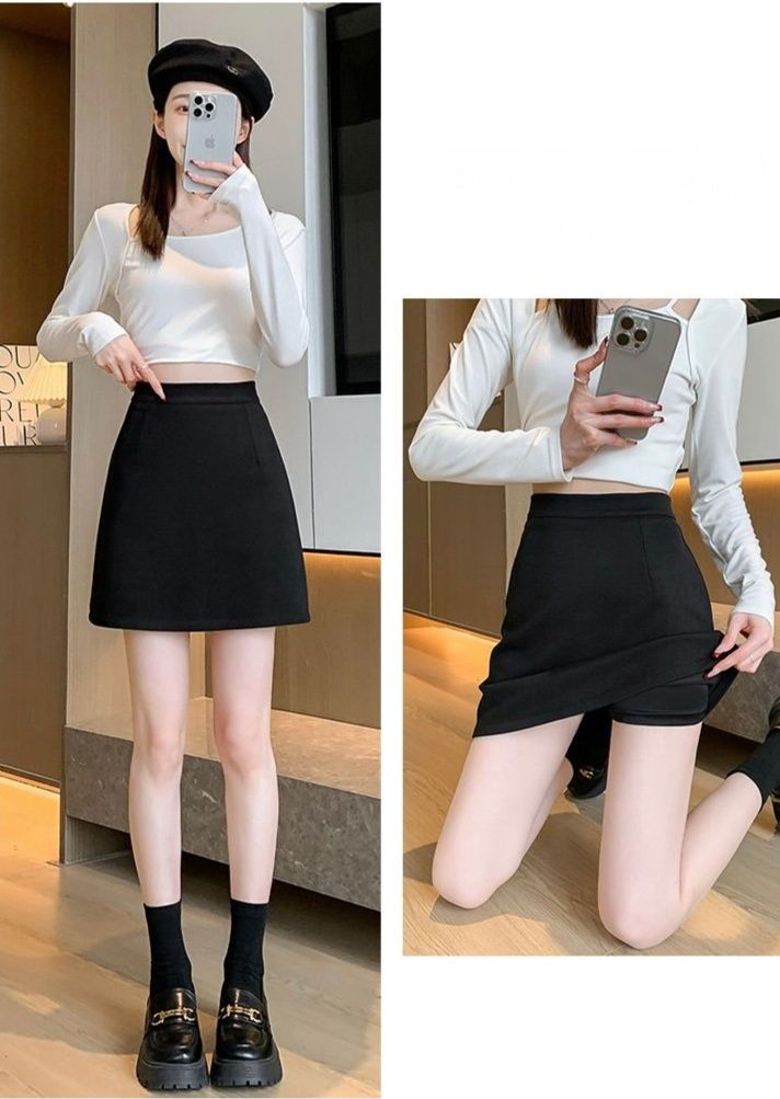 タイトスカート 大人可愛いハイウエスト台形ミニスカート