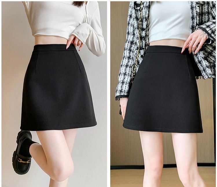 タイトスカート 大人可愛いハイウエスト台形ミニスカート