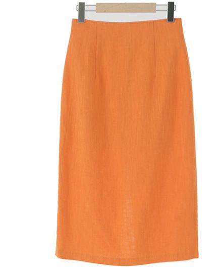 タイトスカート サイドスリット入りデニム風タイトスカートロング丈