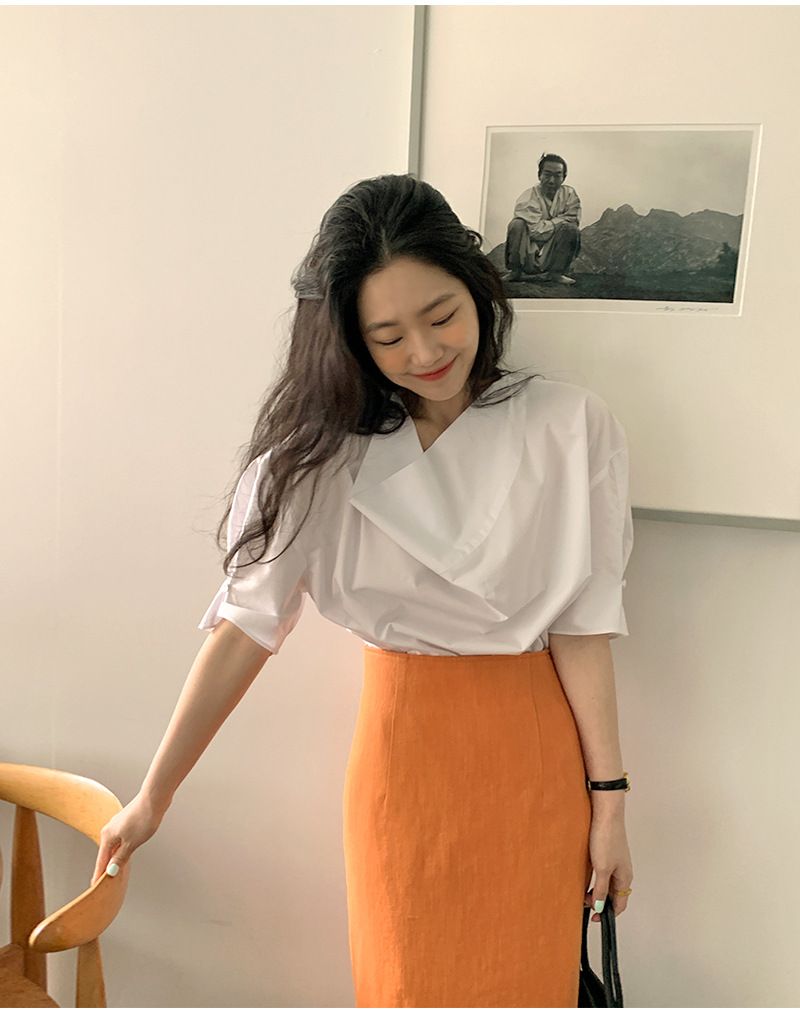 タイトスカート サイドスリット入りデニム風タイトスカートロング丈