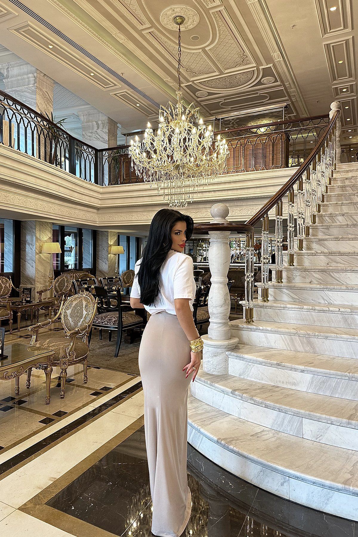 タイトスカート 立体フラワー装飾サイドスリットマキシタイトスカート