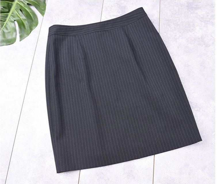 タイトスカート 縦縞柄きちんと見えオフィスミニタイトスカート