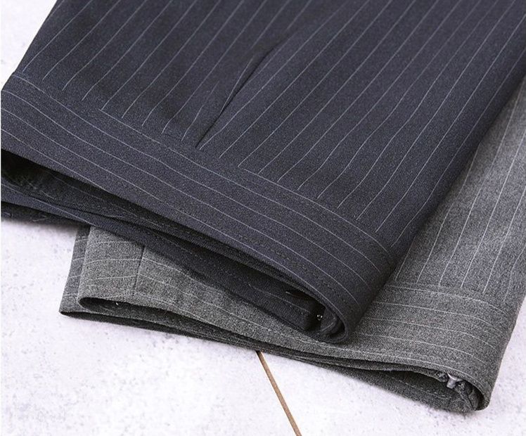 タイトスカート 縦縞柄きちんと見えオフィスミニタイトスカート