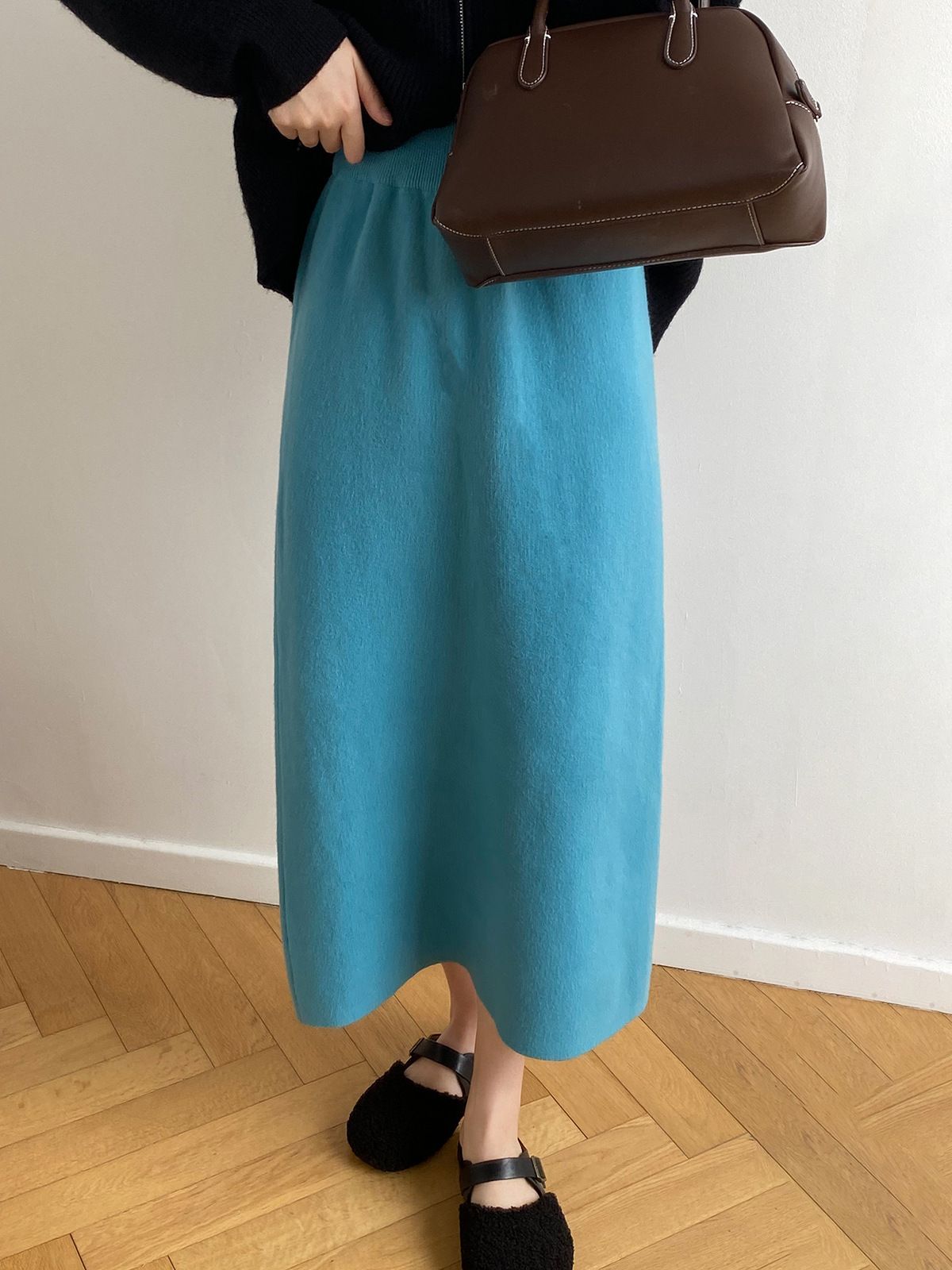 タイトスカート ニット素材の上品な体型カバータイトスカートロング丈